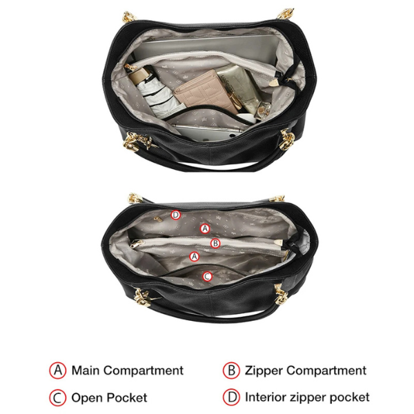 Bolsa Feminina de Ombro em Couro Legítimo 2025 – Elegância e Sofisticação - ZAUVELLE