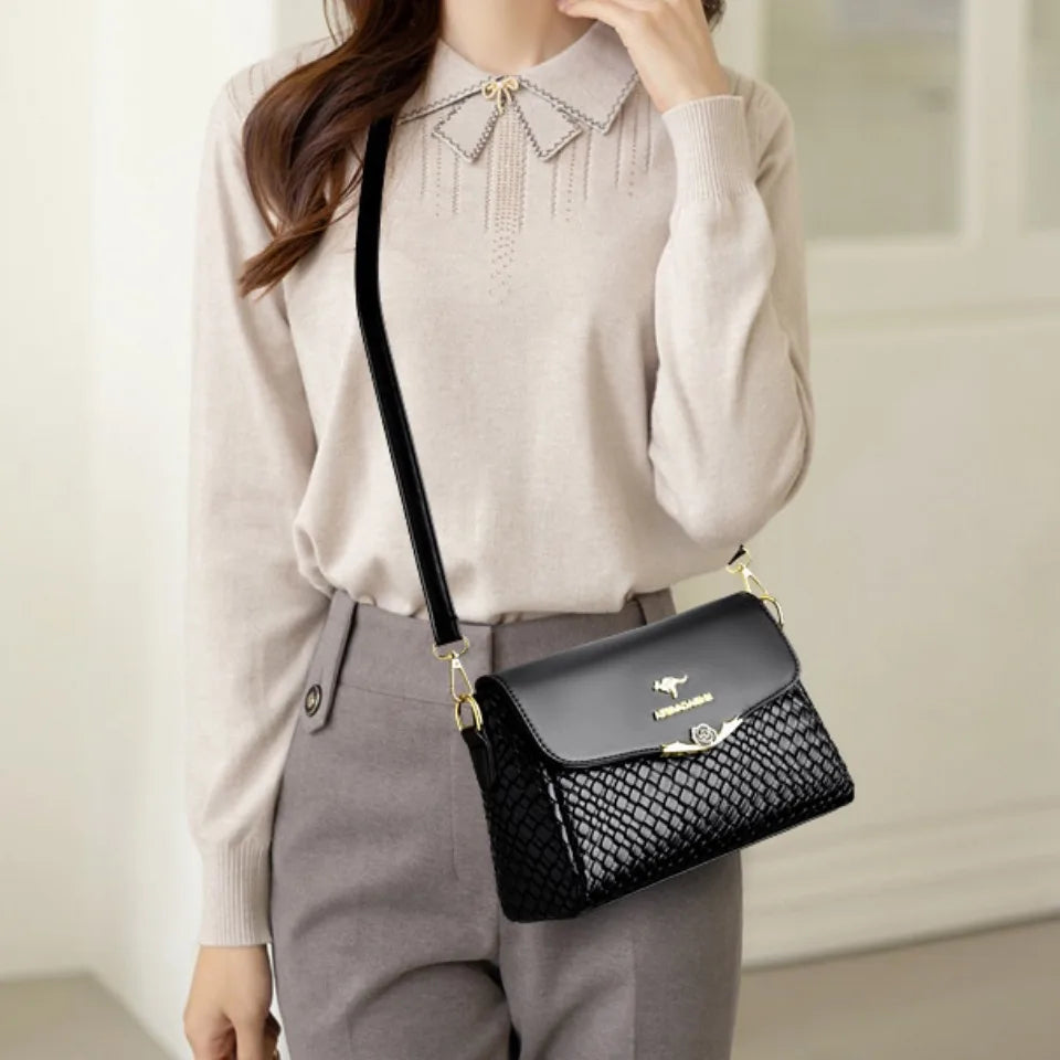 Bolsa Feminina Luxo Tramada – Ombro e Transversal - ZAUVELLE