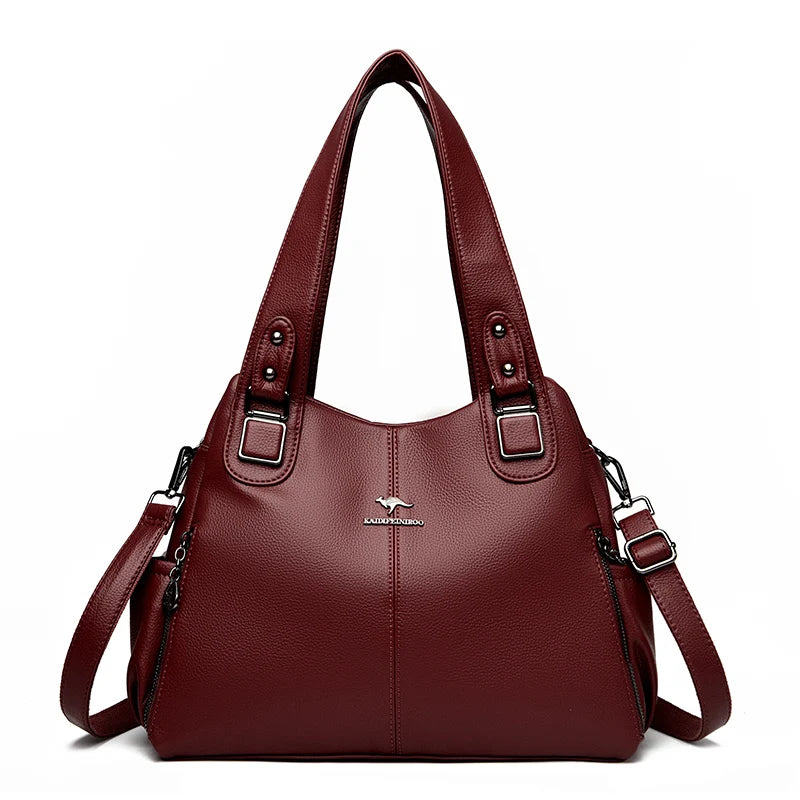 Bolsa Feminina de Couro Legítimo – Elegante, Espaçosa e com Alça de Ombro - ZAUVELLE
