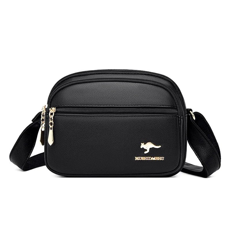 Bolsa Feminina Luxo Couro Macio com Múltiplos Bolsos - ZAUVELLE