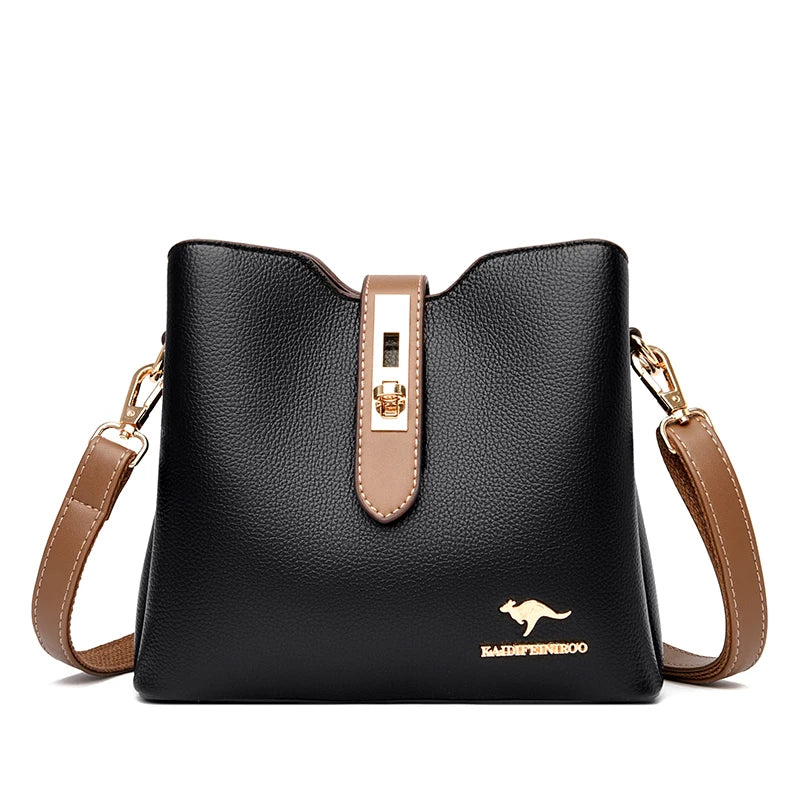 Bolsa Feminina de Couro com 3 Camadas - ZAUVELLE