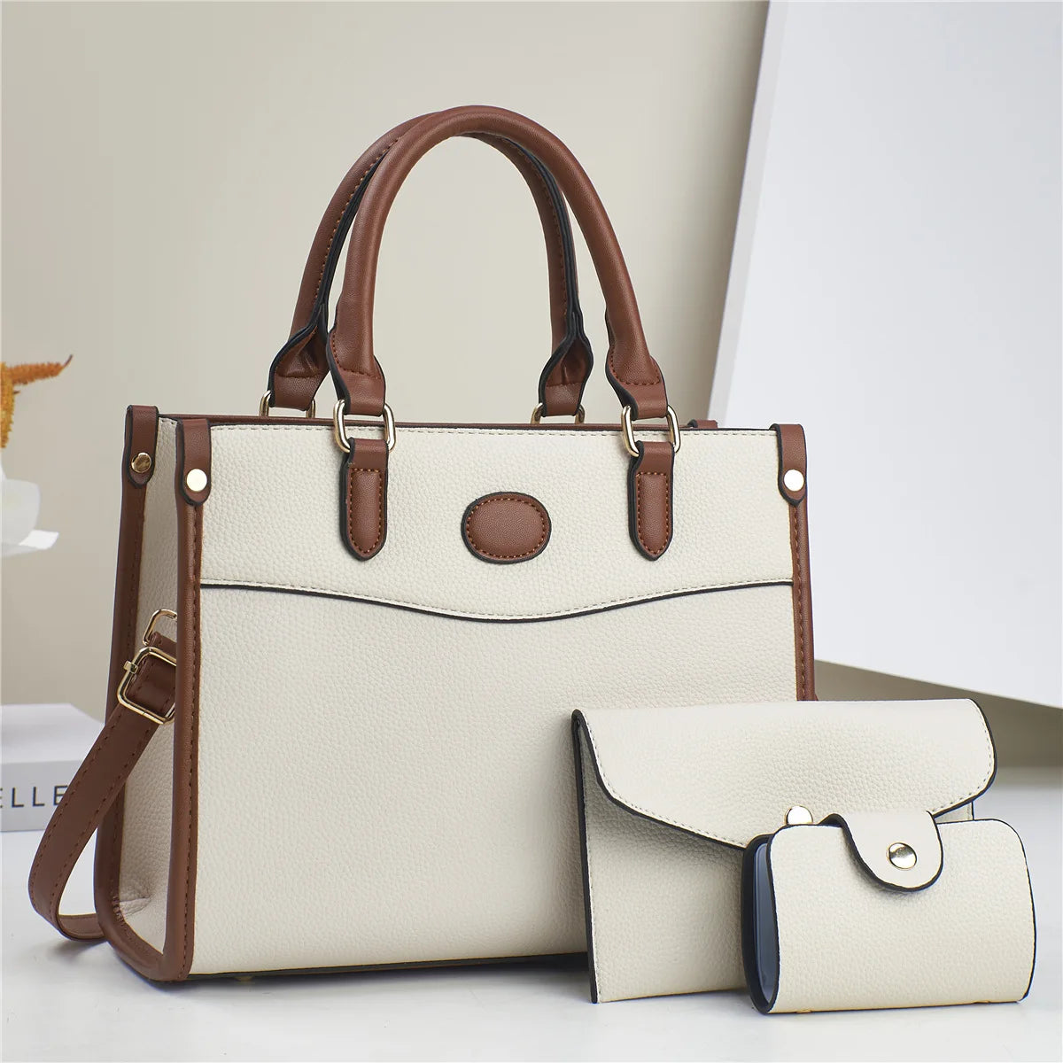 Conjunto 3 Peças Bolsas Femininas 2024 Bolsa Tote Grande De Couro de Alta Qualidade - ZAUVELLE