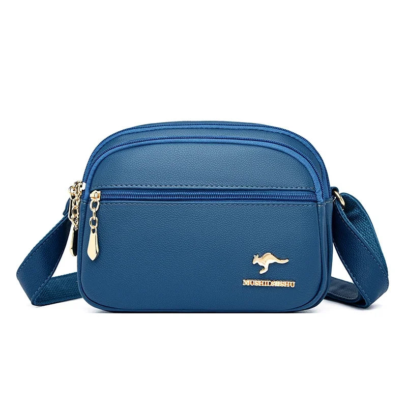 Bolsa Feminina Luxo Couro Macio com Múltiplos Bolsos - ZAUVELLE