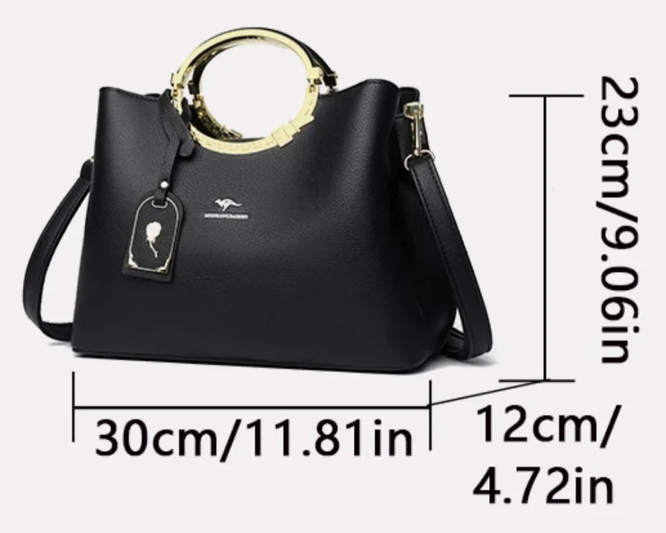 Bolsa Grande Feminina de Couro - Couro Macio e Design Luxuoso - ZAUVELLE