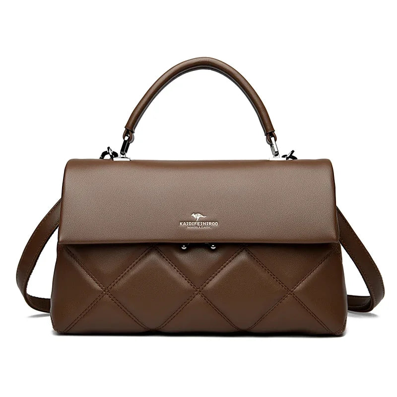 Bolsa Feminina de Grife – Couro Macio e Versátil Moda 2025 - ZAUVELLE