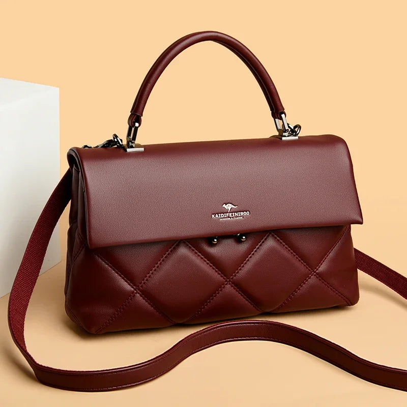 Bolsa Feminina de Grife – Couro Macio e Versátil Moda 2025 - ZAUVELLE