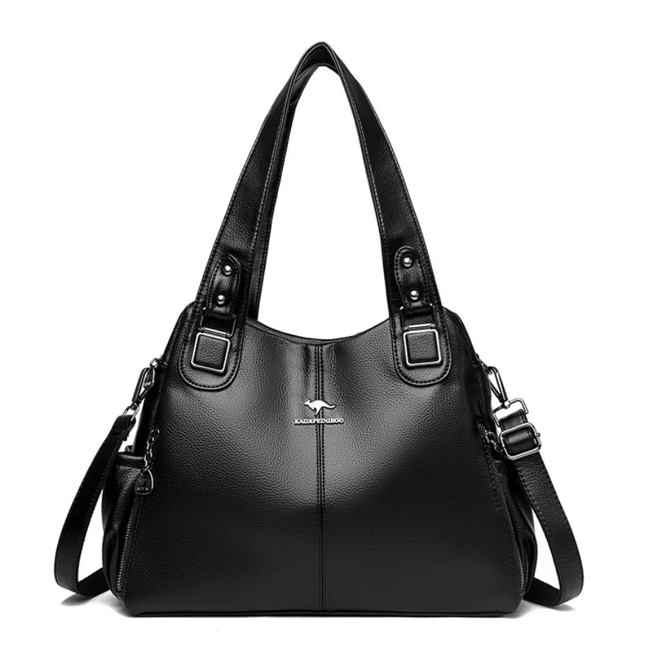 Bolsa Feminina de Couro Legítimo – Elegante, Espaçosa e com Alça de Ombro - ZAUVELLE