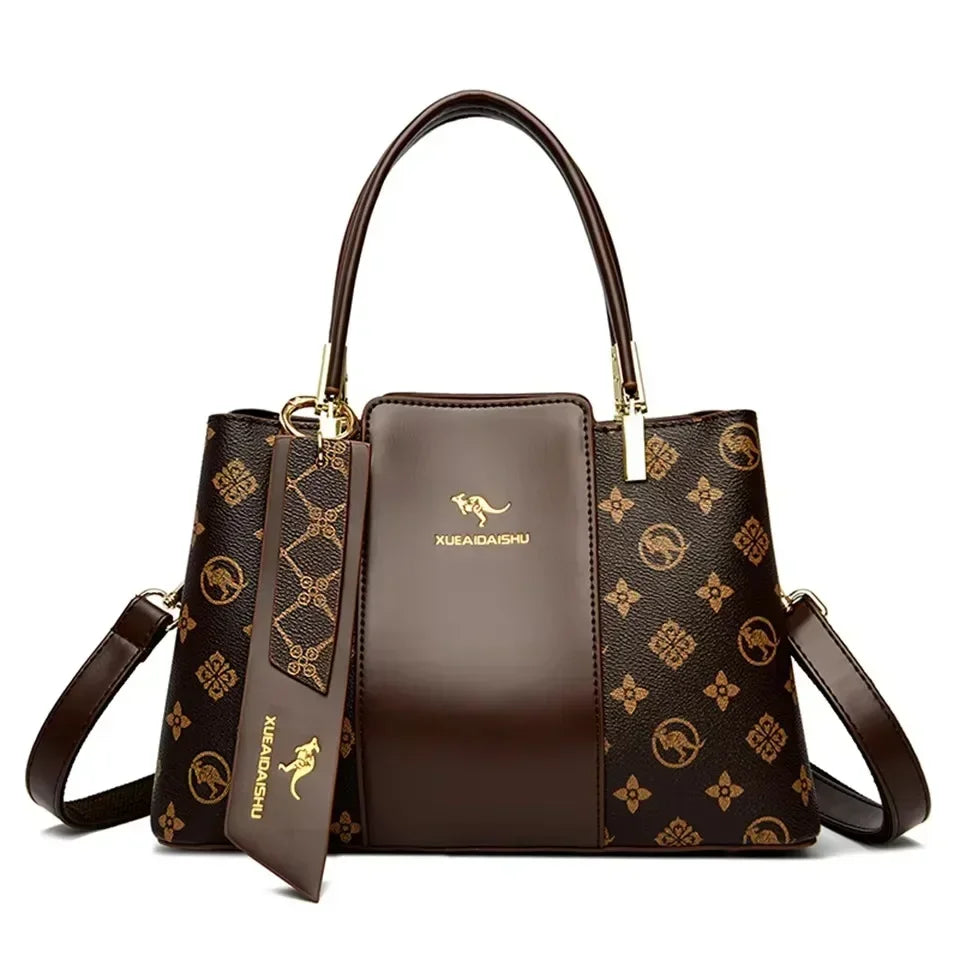 Bolsa de Luxo Estampada em Couro Macio – Modelo Ombro e Transversal - ZAUVELLE