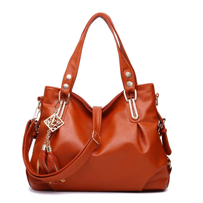 Bolsa Feminina de Couro Macio – Design Luxuoso e Sofisticado, Grande Capacidade - ZAUVELLE