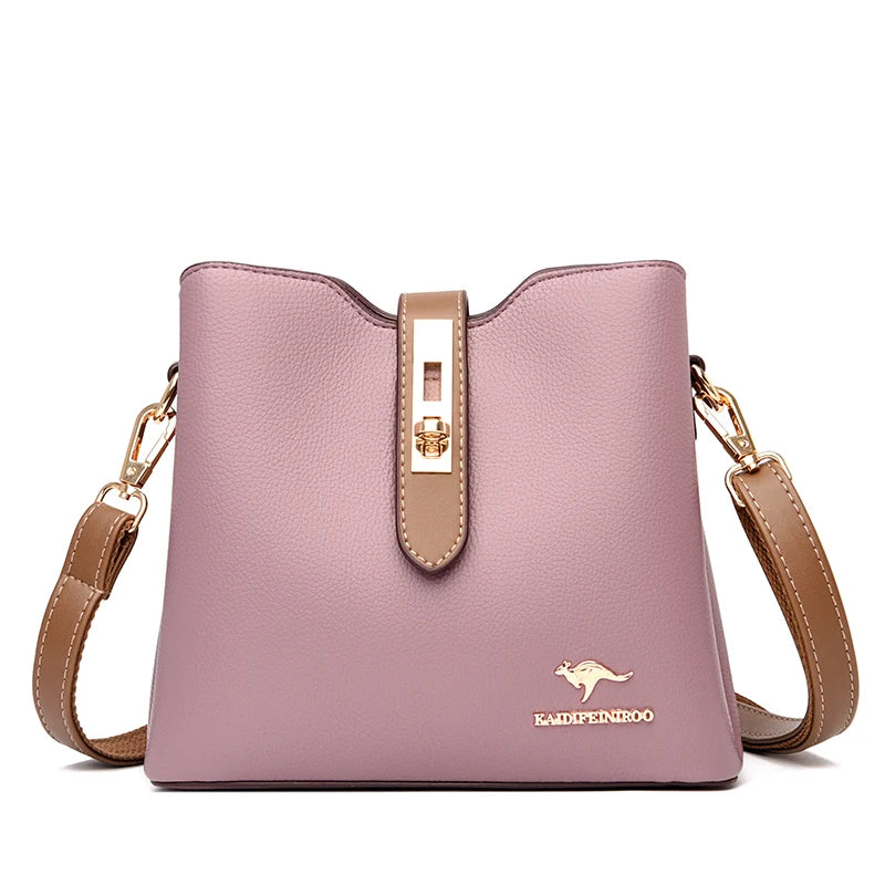 Bolsa Feminina de Couro com 3 Camadas - ZAUVELLE