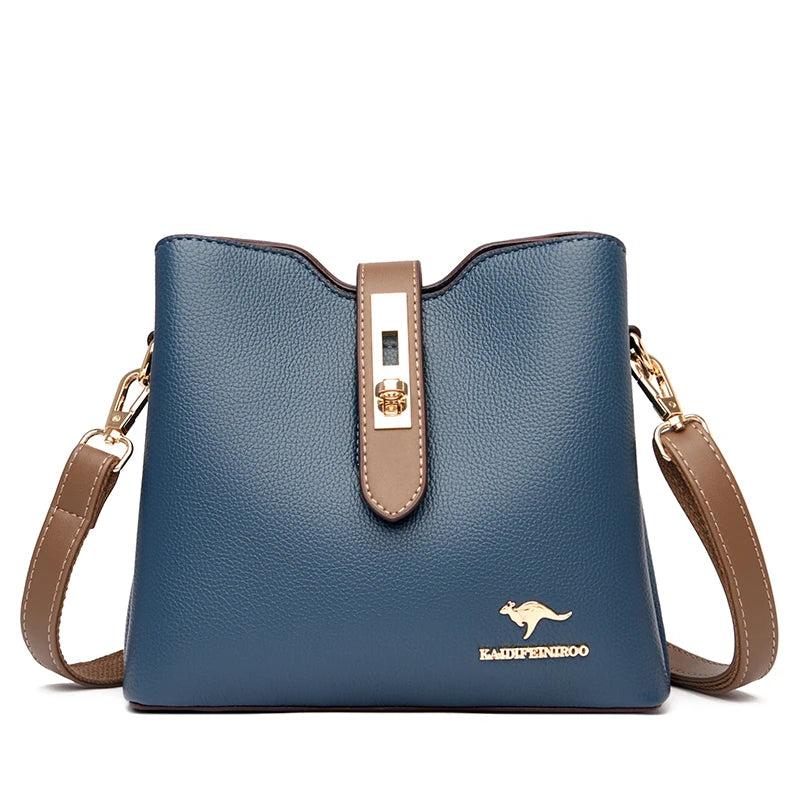 Bolsa Feminina de Couro com 3 Camadas - ZAUVELLE