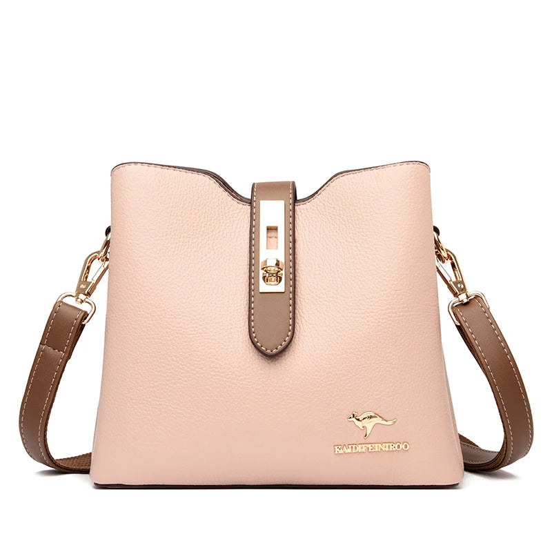 Bolsa Feminina de Couro com 3 Camadas - ZAUVELLE
