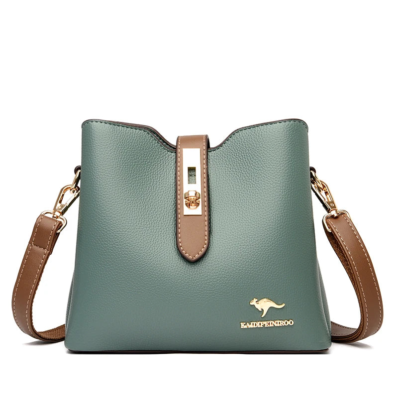 Bolsa Feminina de Couro com 3 Camadas - ZAUVELLE