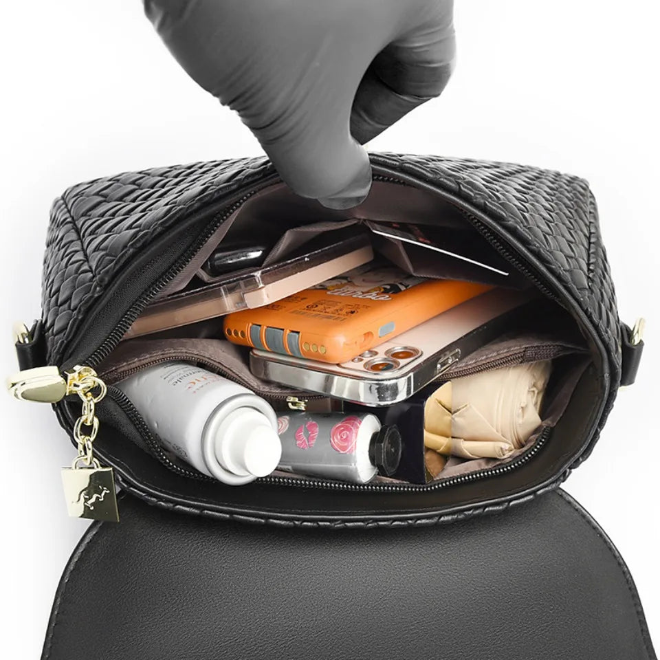 Bolsa Feminina Luxo Tramada – Ombro e Transversal - ZAUVELLE