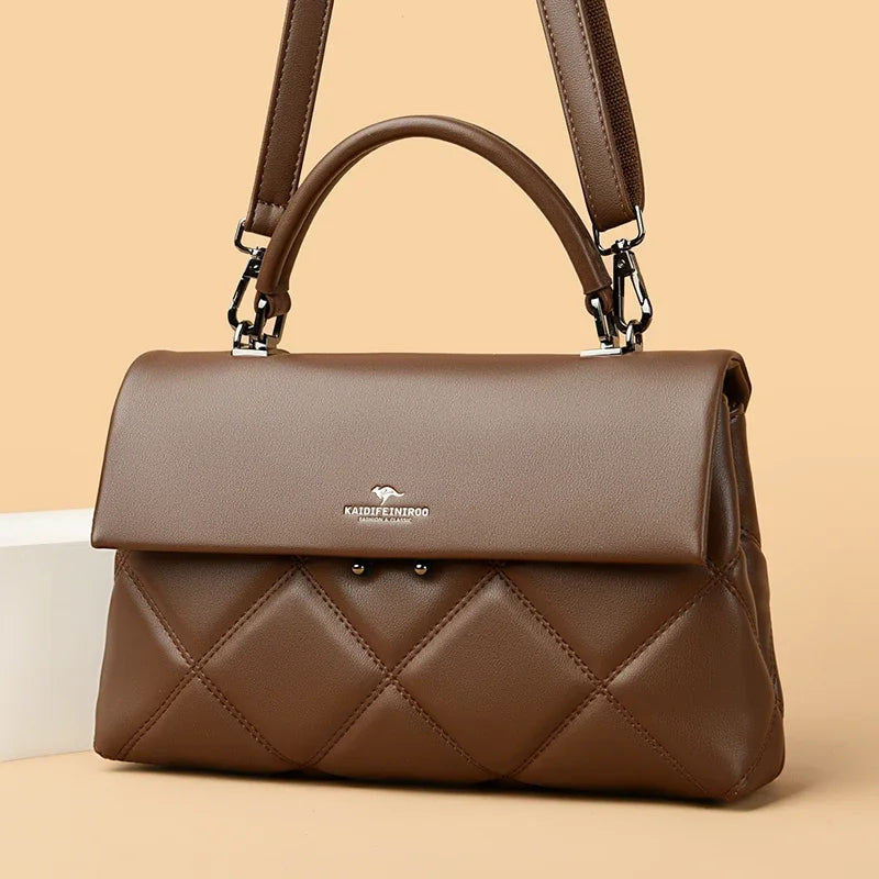 Bolsa Feminina de Grife – Couro Macio e Versátil Moda 2025 - ZAUVELLE