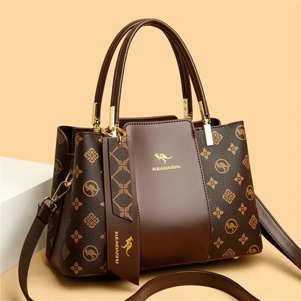 Bolsa de Luxo Estampada em Couro Macio – Modelo Ombro e Transversal - ZAUVELLE