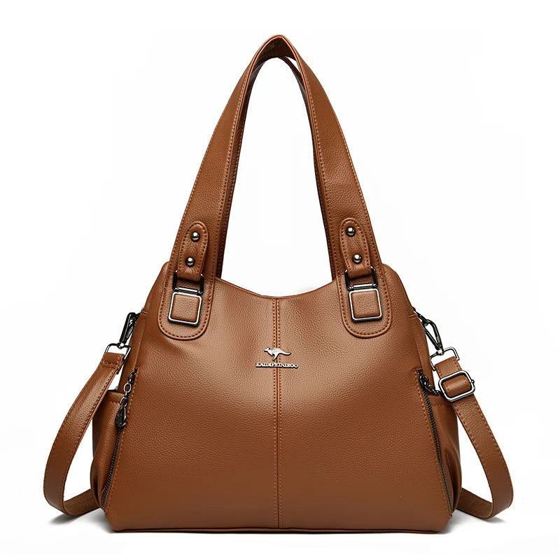 Bolsa Feminina de Couro Legítimo – Elegante, Espaçosa e com Alça de Ombro - ZAUVELLE