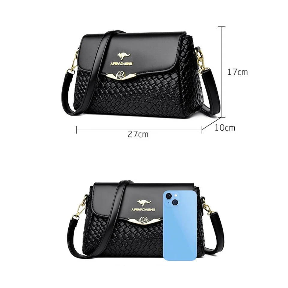 Bolsa Feminina Luxo Tramada – Ombro e Transversal - ZAUVELLE