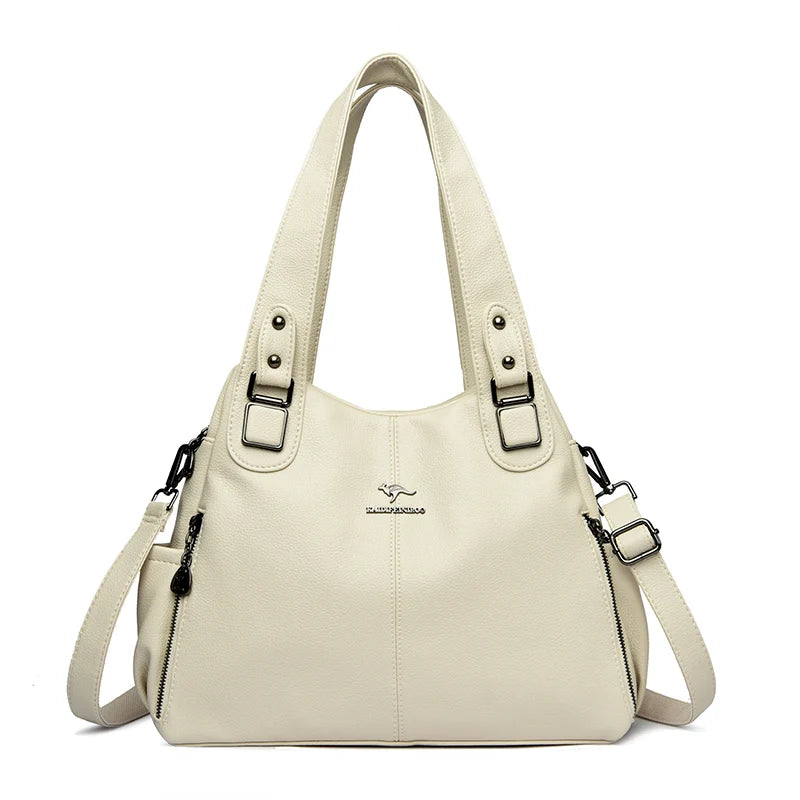 Bolsa Feminina de Couro Legítimo – Elegante, Espaçosa e com Alça de Ombro - ZAUVELLE