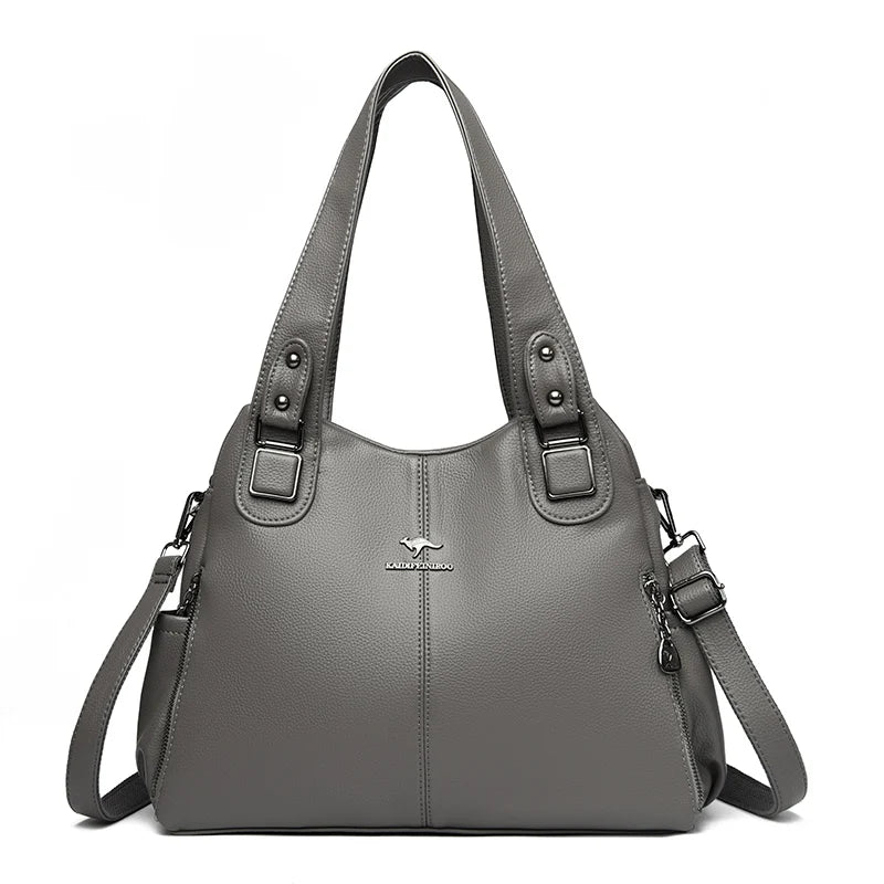 Bolsa Feminina de Couro Legítimo – Elegante, Espaçosa e com Alça de Ombro - ZAUVELLE