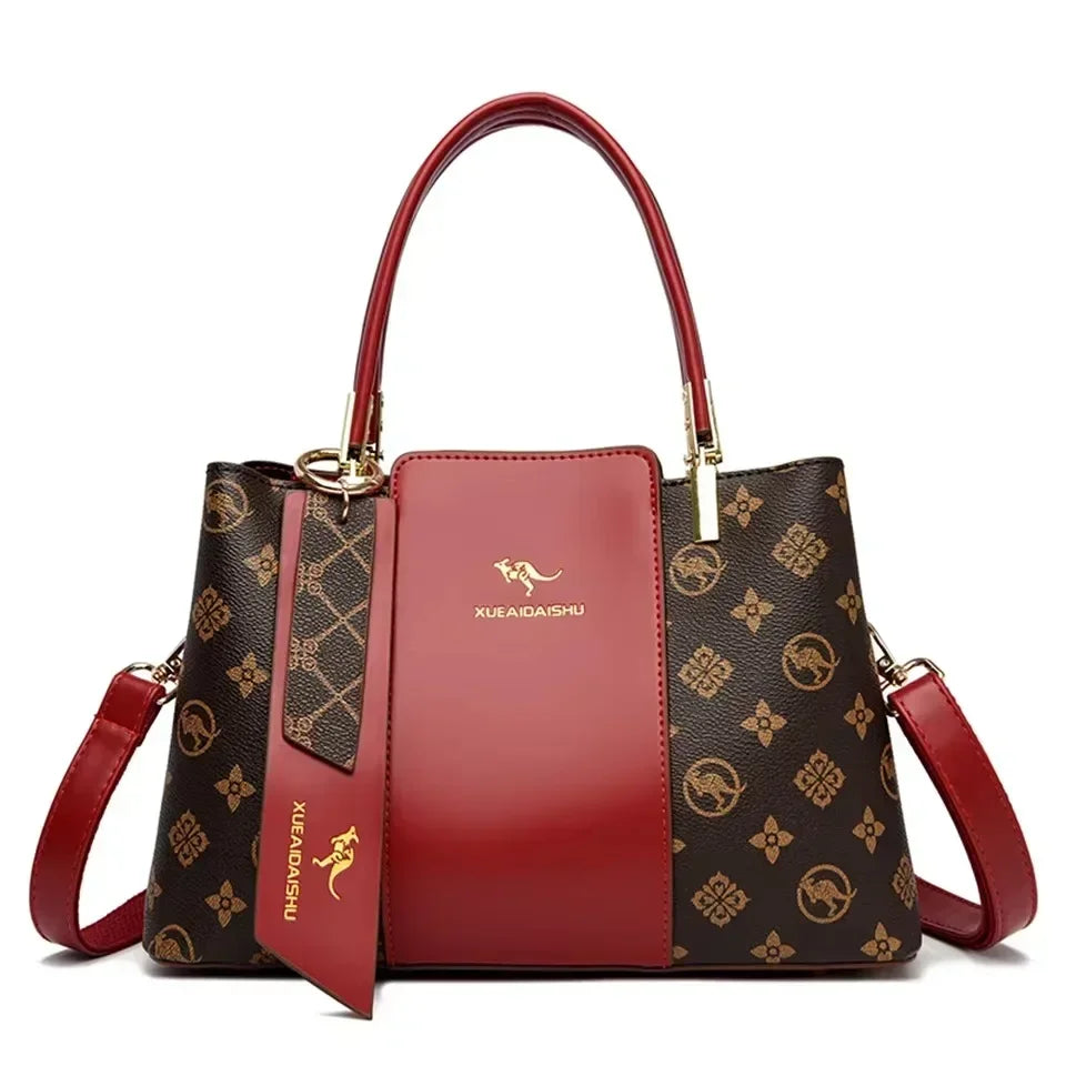 Bolsa de Luxo Estampada em Couro Macio – Modelo Ombro e Transversal - ZAUVELLE