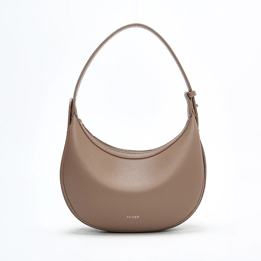 Bolsa Feminina Meia-Lua Elegante Marca FOXER 2025 - ZAUVELLE