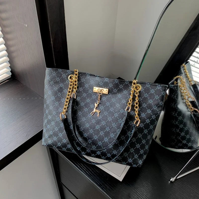 Tote Luxo Couro Macio – Estampa Elegante - ZAUVELLE