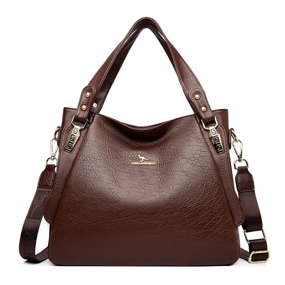 Bolsa Feminina de Couro Legítimo e Alça de Mão - ZAUVELLE