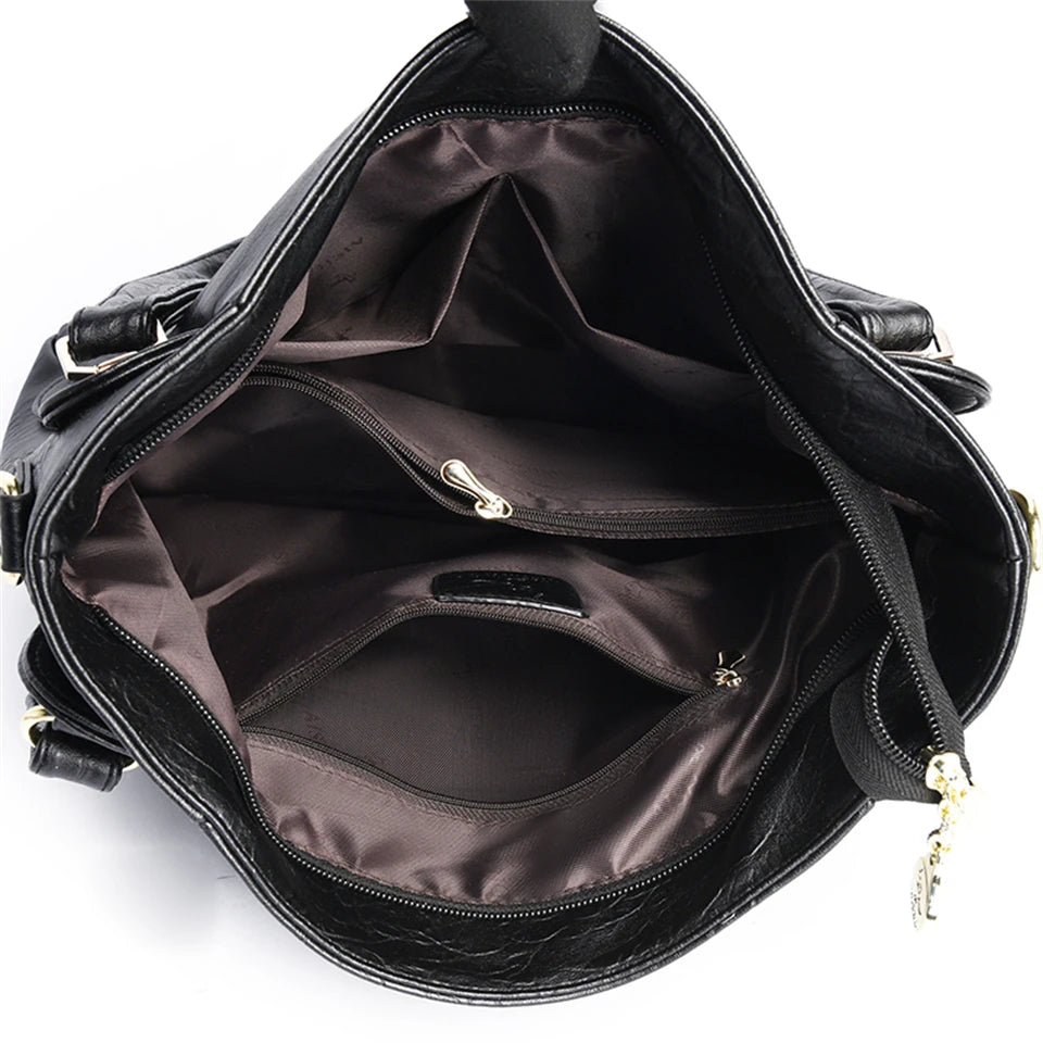 Bolsa Feminina de Couro Legítimo e Alça de Mão - ZAUVELLE