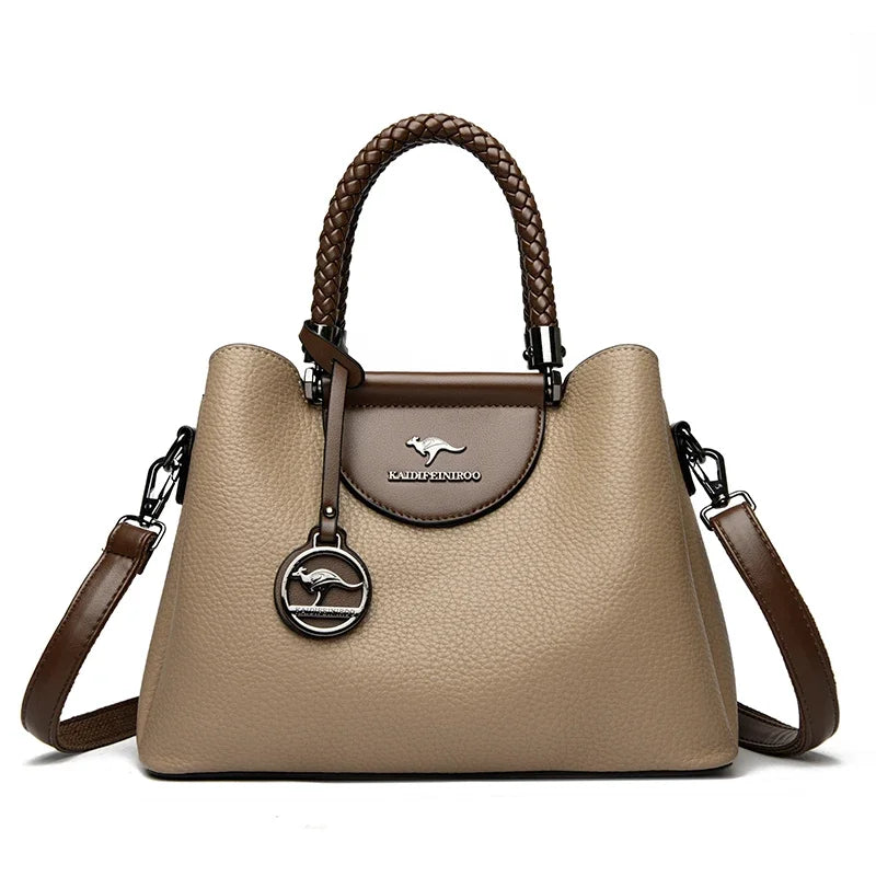 Bolsa de Couro Crossbody Feminina - Estilo Fashion Luxuoso 2025 - ZAUVELLE