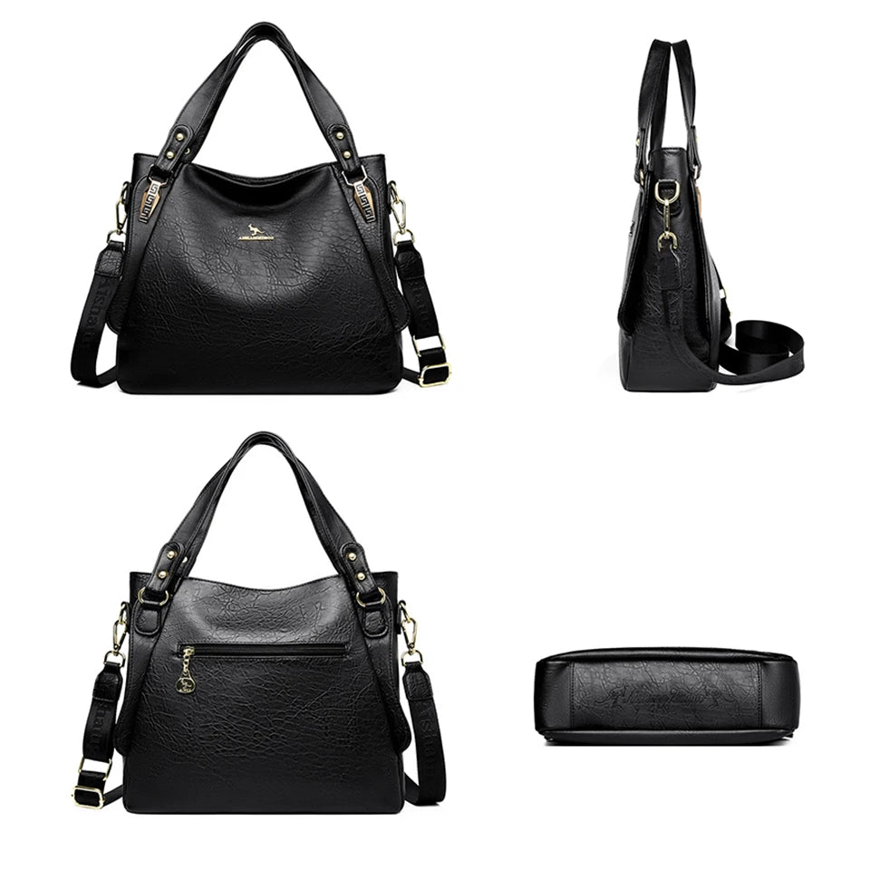 Bolsa Feminina de Couro Legítimo e Alça de Mão - ZAUVELLE