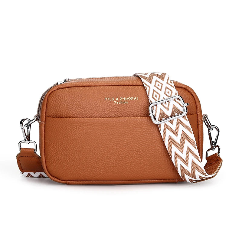 Bolsa Feminina de Couro Legítimo  –  Modelo Transversal e de Ombro Luxuoso - ZAUVELLE