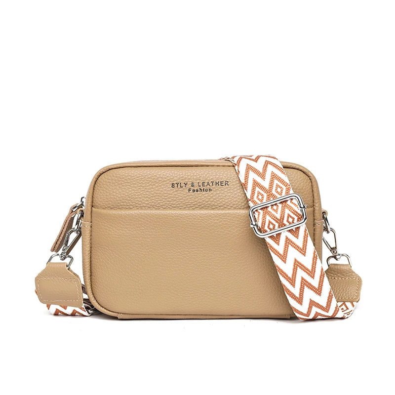 Bolsa Feminina de Couro Legítimo  –  Modelo Transversal e de Ombro Luxuoso - ZAUVELLE