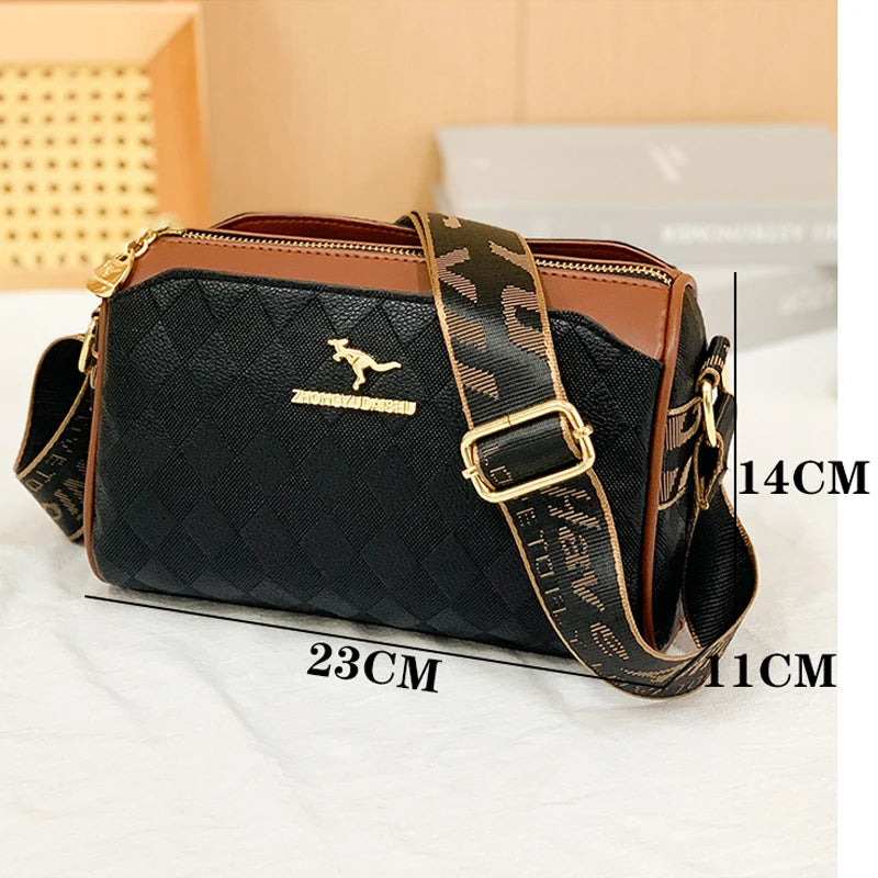 Bolsa Tote Luxuosa com Estampa Xadrez Premium - ZAUVELLE