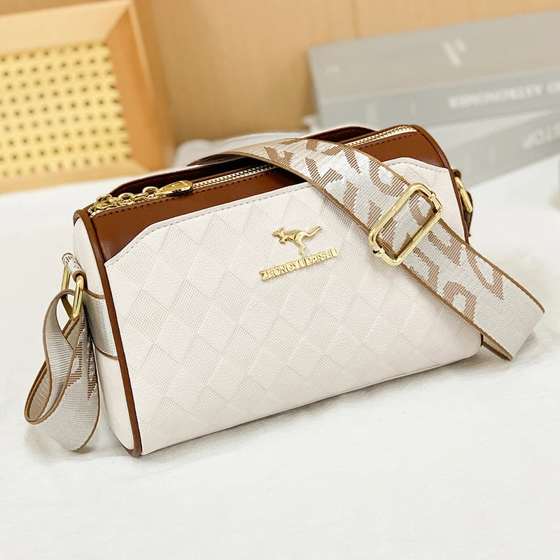 Bolsa Tote Luxuosa com Estampa Xadrez Premium - ZAUVELLE