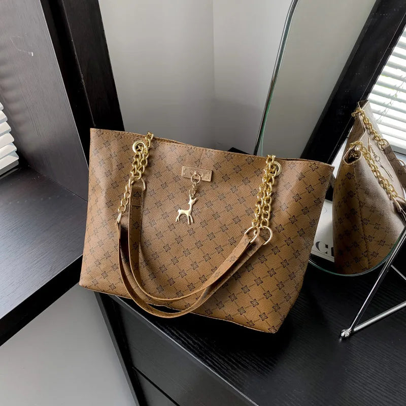 Tote Luxo Couro Macio – Estampa Elegante - ZAUVELLE