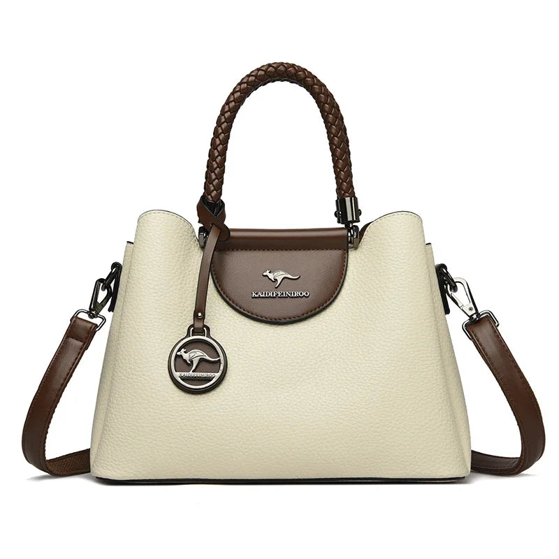 Bolsa de Couro Crossbody Feminina - Estilo Fashion Luxuoso 2025 - ZAUVELLE
