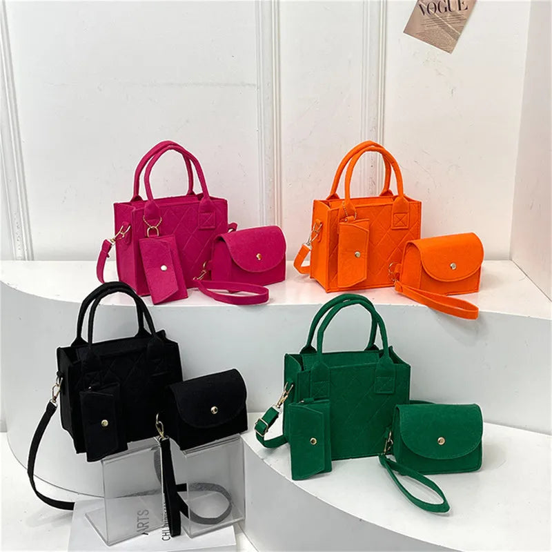 Kit 3 Peças Bolsa Feminina Luxo – Bolsa de Ombro, Carteira e Clutch Estilosa - ZAUVELLE