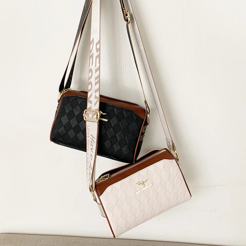 Bolsa Tote Luxuosa com Estampa Xadrez Premium - ZAUVELLE