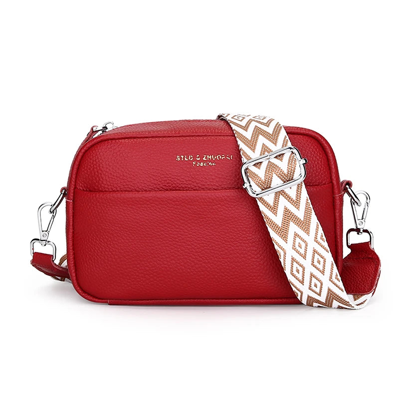 Bolsa Feminina de Couro Legítimo  –  Modelo Transversal e de Ombro Luxuoso - ZAUVELLE