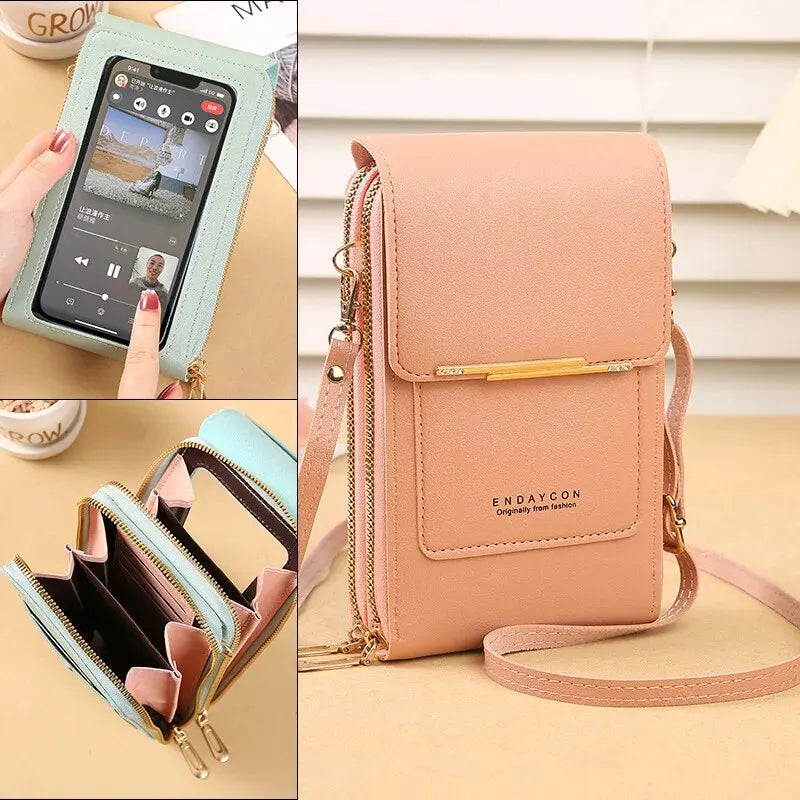 Mini Bolsa Crossbody com Tela Tátil para Celular – Praticidade e Charme - ZAUVELLE
