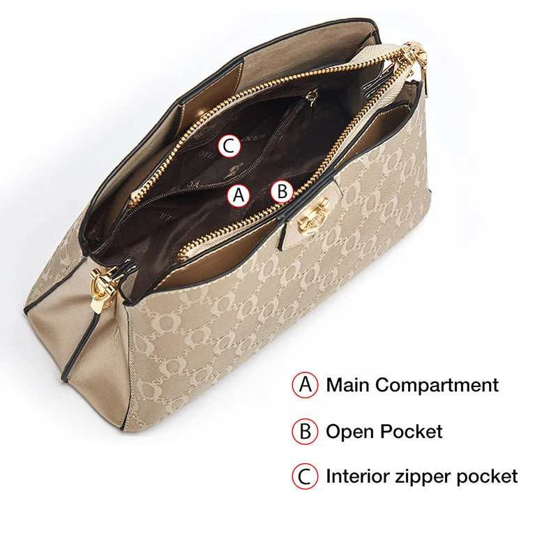 Bolsa de Couro Premium Luxuoso  – Elegância Feminina - ZAUVELLE