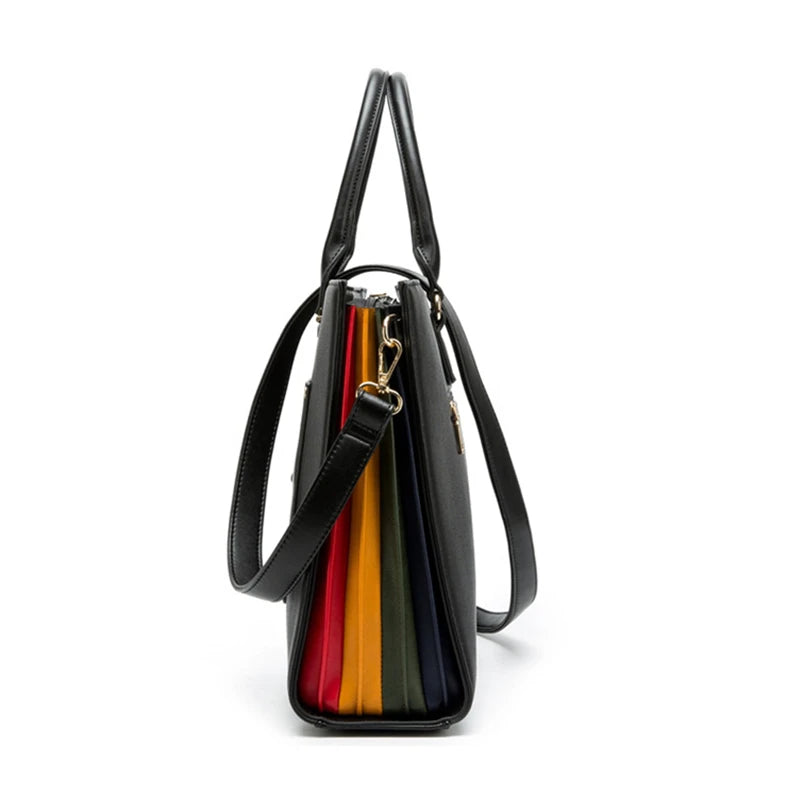 Bolsa Feminina 2025 – Bolsa Versátil em Couro com Alça de Ombro e Compartimento para Laptop - ZAUVELLE