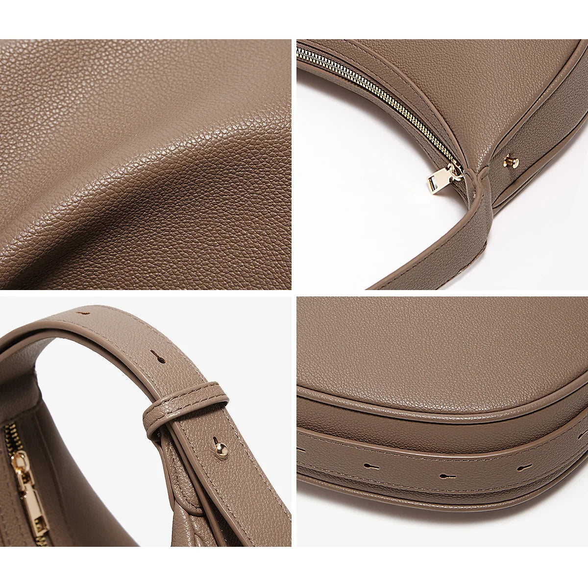 Bolsa Feminina Meia-Lua Elegante Marca FOXER 2025 - ZAUVELLE