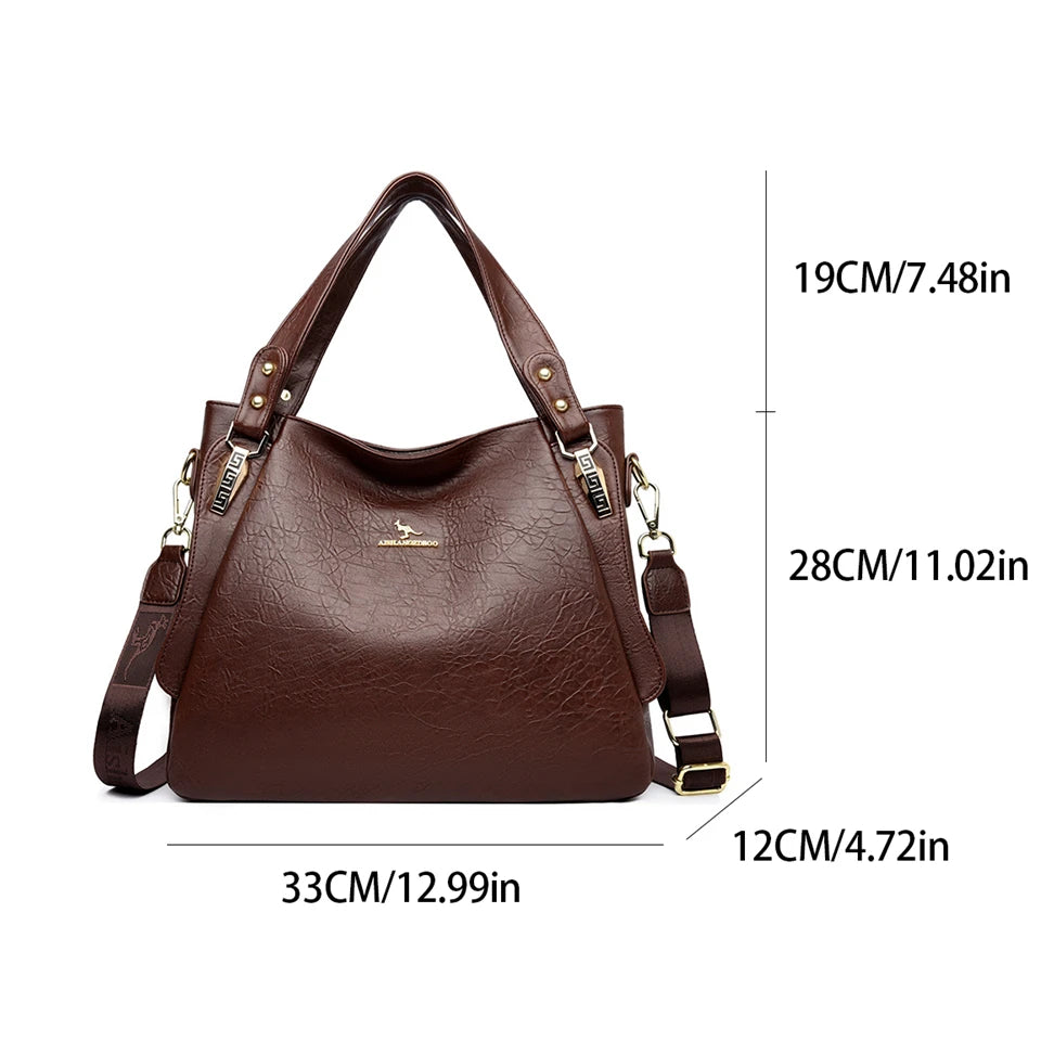 Bolsa Feminina de Couro Legítimo e Alça de Mão - ZAUVELLE