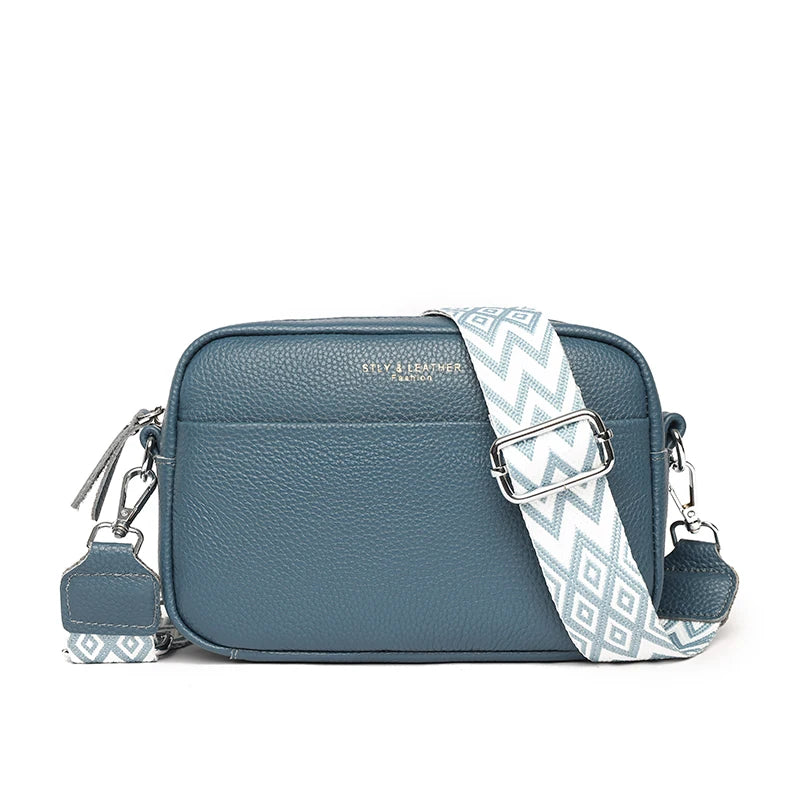 Bolsa Feminina de Couro Legítimo  –  Modelo Transversal e de Ombro Luxuoso - ZAUVELLE